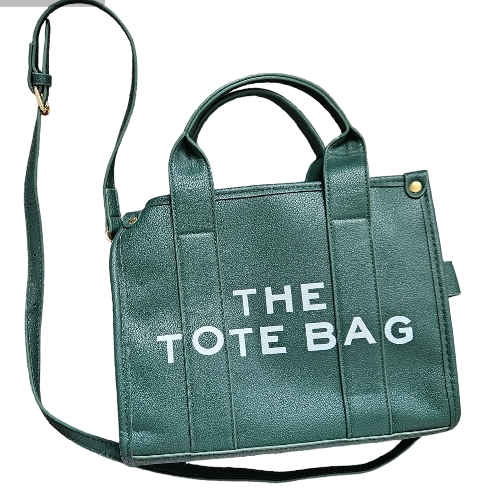 The Tote Bag green crossbody bag 8.5x10.5x3.5 drop 22"